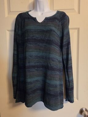 Eddie Bauer Striped Knit Sweater Large